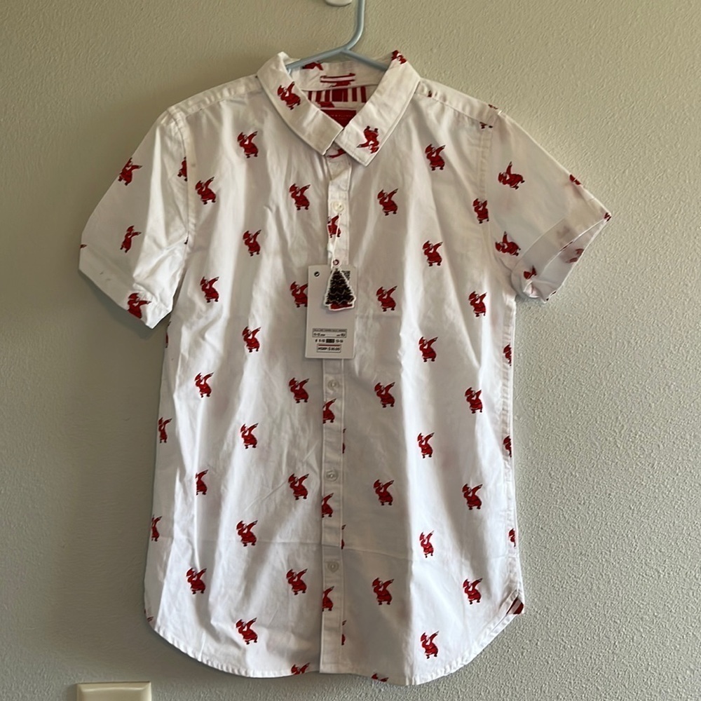 Denim and Flower Santa Shirt